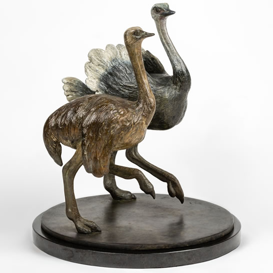 bronze sculpture OSTRICH PAIR